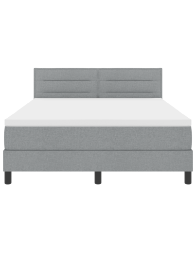 Letto a molle con materasso Grigio chiaro 160 x 200 cm Tessuto
