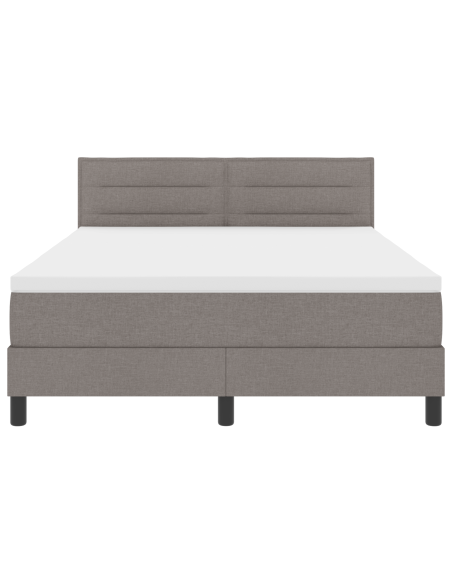 Letto a Box Spring con Materasso & LED Taupe 160x200 cm Tessuto