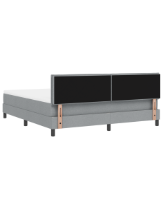 Letto a molle con materasso Grigio chiaro 180 x 200 cm Tessuto 2