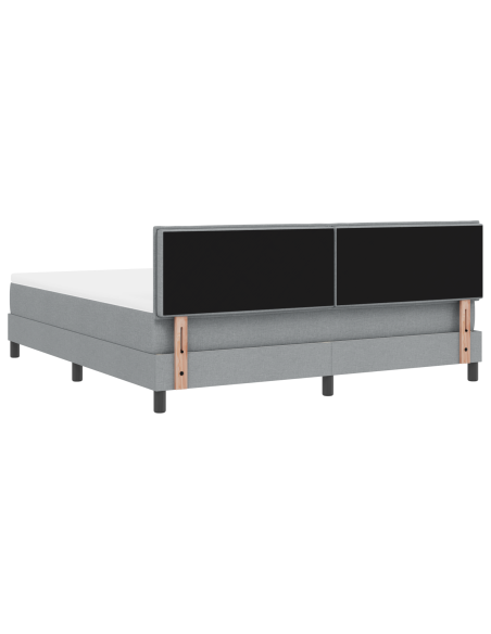Letto a baldacchino con materasso & LED Grigio chiaro 180x200 cm Tessuto