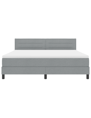 Letto a molle con materasso Grigio chiaro 180 x 200 cm Tessuto