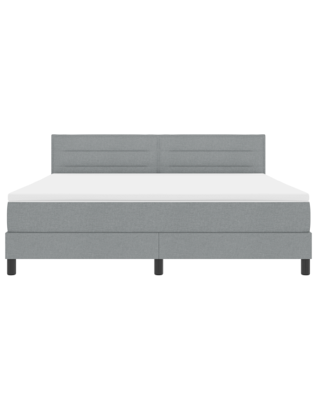 Letto a baldacchino con materasso & LED Grigio chiaro 180x200 cm Tessuto
