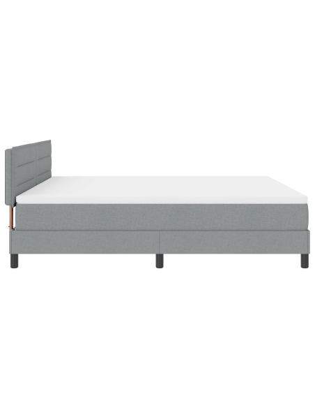 Letto a baldacchino con materasso & LED Grigio chiaro 180x200 cm Tessuto