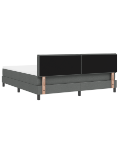 Letto a molle con materasso Grigio scuro 180 x 200 cm Tessuto 2