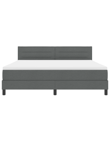 Letto a molle con materasso Grigio scuro 180 x 200 cm Tessuto