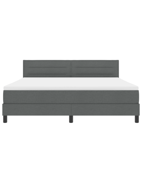 Letto a molle con materasso Grigio scuro 180 x 200 cm Tessuto