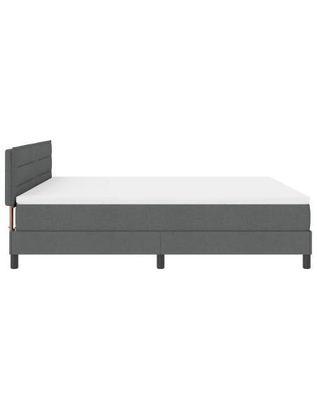Letto a molle con materasso Grigio scuro 180 x 200 cm Tessuto