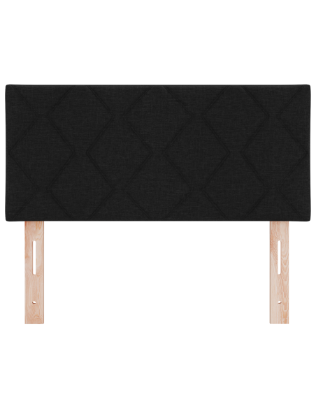 Testata Letto LED  con Design a Diamante Nera 90 cm Tessuto