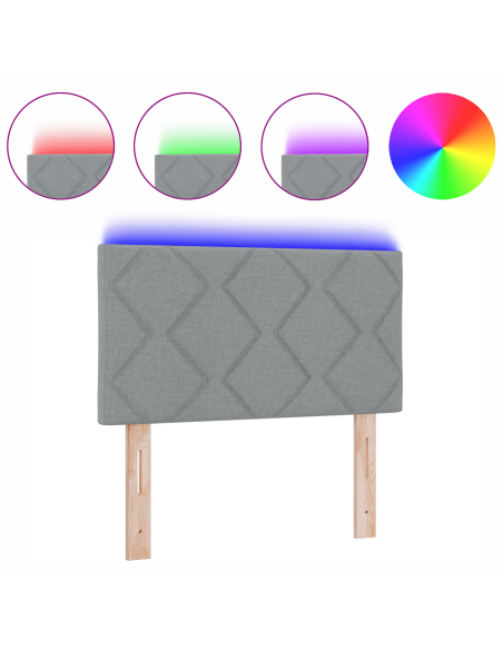 Testata LED Design a blocchi a diamante Grigio chiaro 80 cm Tessuto