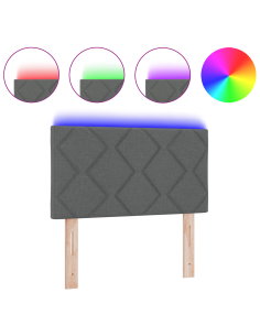 Testiera Grigio 80 cm Tessuto 2