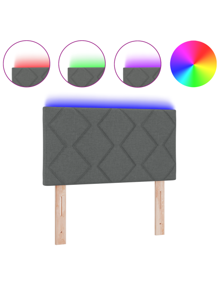 Testiera Grigio 80 cm Tessuto