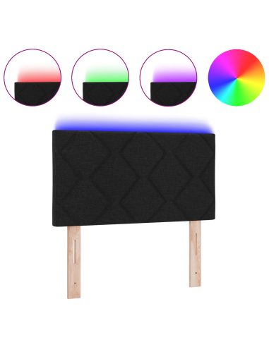 Testiera Nero 80 cm Tessuto