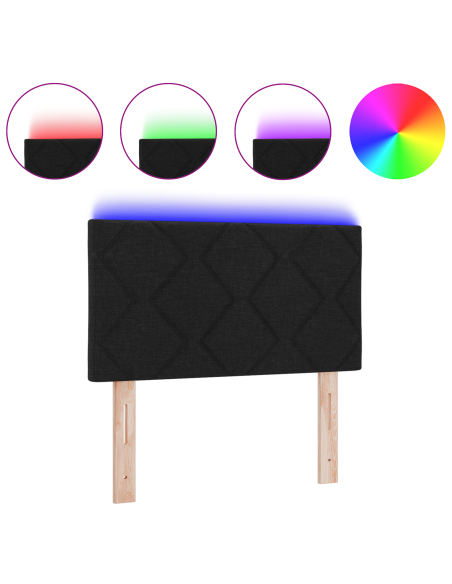 Testiera Nero 80 cm Tessuto