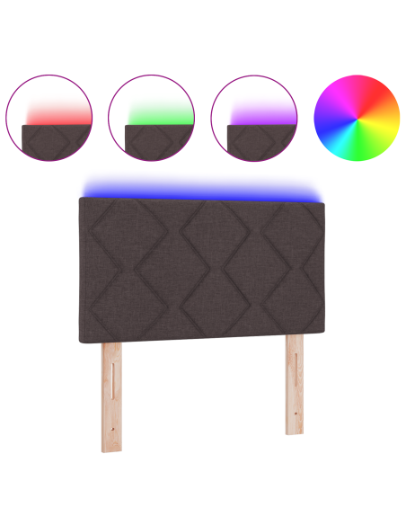 Testata LED  Design a Blocchi di Diamante Marrone Scuro 80 cm Tessuto