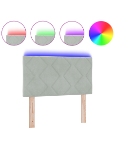 Testiera LED Grigio chiaro 80 cm Pelle Sintetica 2