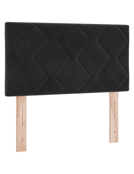 Testiera LED Nera Set di 2 Nera Tessuto e legno 80 cm Moderna
