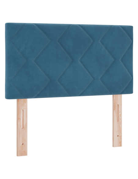 Testiera LED Design a Blocchi di Diamante Blu Scuro 80 cm Velluto