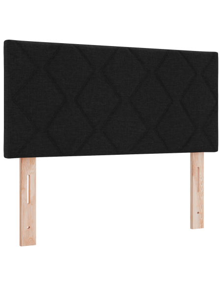 Testata Letto LED  con Design a Diamante Nera 90 cm Tessuto