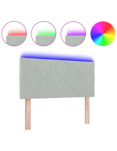 Testiera LED Grigio chiaro 90 cm Pelle Sintetica 2