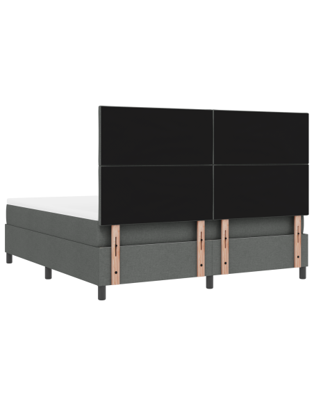Letto Box Spring con Materasso & LED Grigio Scuro 180x200 cm Tessuto
