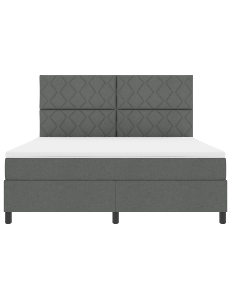 Letto Box Spring con Materasso & LED Grigio Scuro 180x200 cm Tessuto