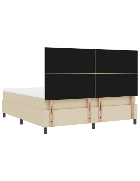 Letto a molle con materasso e LED Crema 180x200 cm Tessuto