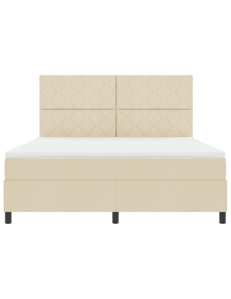 Letto a molle con materasso e LED Crema 180x200 cm Tessuto