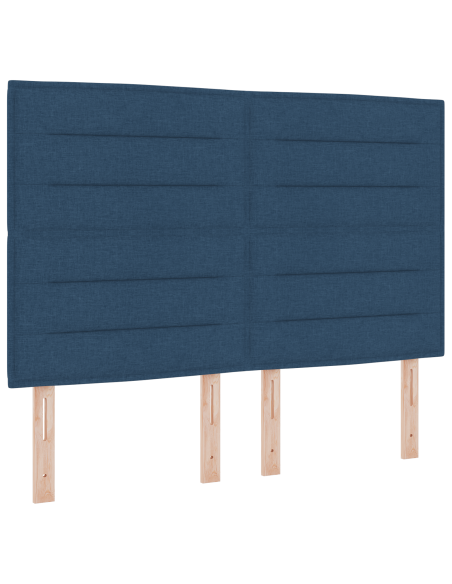 Letto a molle con materasso e LED blu 140x190 cm in tessuto
