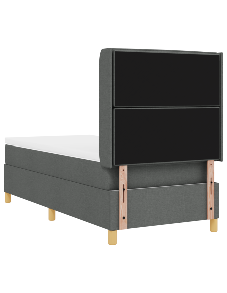 Letto Box Spring con Materasso e LED Grigio Scuro 80x200 cm Tessuto