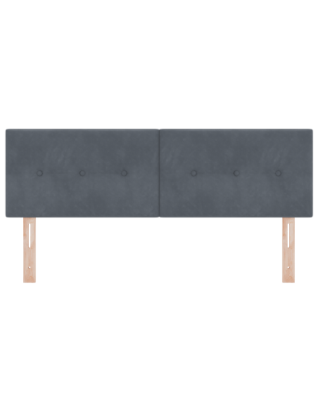 Testata LED  con bottoni trapuntati grigio scuro 80 cm in velluto
