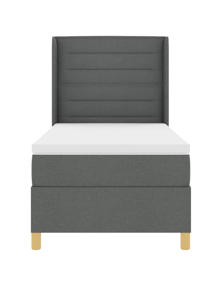 Letto Box Spring con Materasso e LED Grigio Scuro 80x200 cm Tessuto