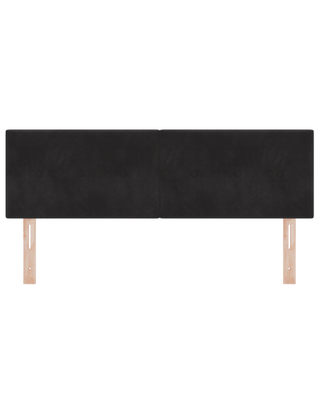 Testata Letto LED Bottoni Trapuntati Nera 80 cm Velluto