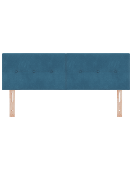 Testata LED  con bottoni trapuntata Blu Scuro 80 cm Velluto
