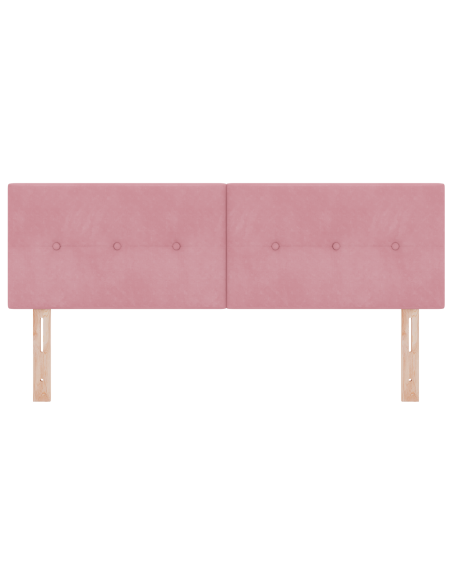 Testata LED  con bottoni trapuntati Rosa 80 cm in velluto