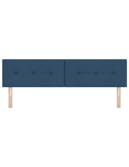 Testata LED con bottoni imbottiti Blu 90 cm Tessuto
