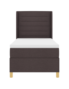 Letto a molle con materasso Marrone 80 x 200 cm Tessuto 2