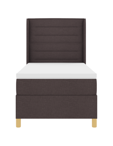 Letto a molle con materasso Marrone 80 x 200 cm Tessuto