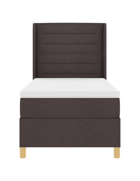 Letto a Molla con Materasso & LED Marrone Scuro 80x200 cm in Tessuto