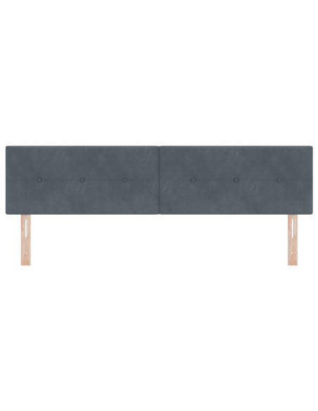 Testiera LED trapuntata grigia scura 180 cm velluto
