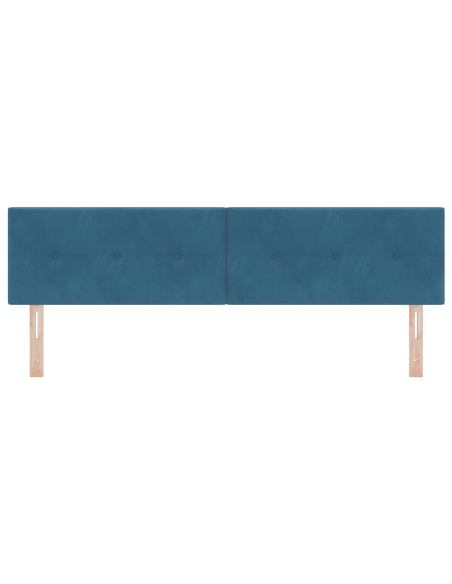 Testata LED  con bottoni in tessuto blu scuro 90 cm in velluto