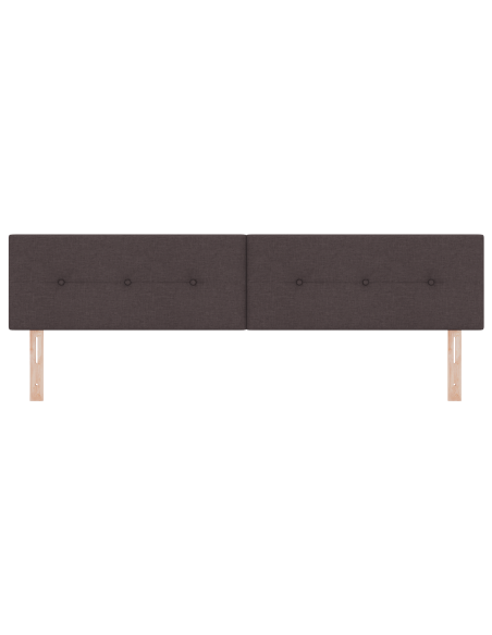 Testata LED  in tessuto marrone scuro con bottoni 100 cm