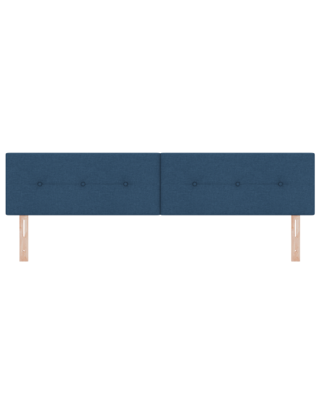Testata LED  Button Tufted Blu 100 cm Tessuto