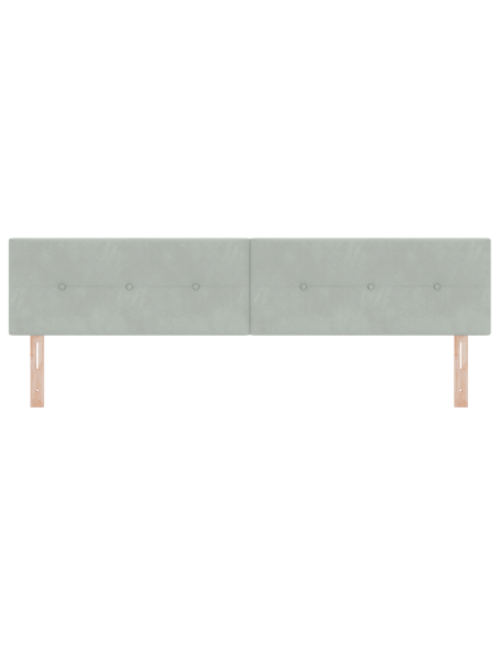 Testata LED  con bottoni, grigio chiaro, 100 cm, velluto