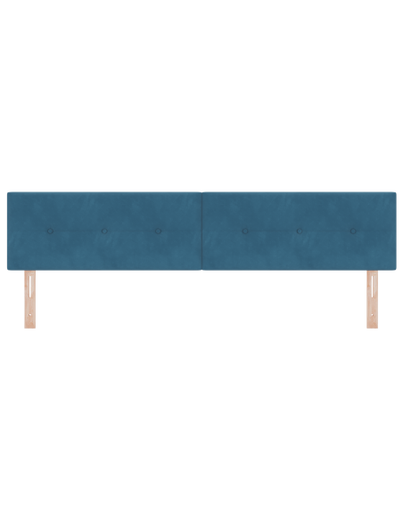 Testata LED  Con Bottoni Trapuntati Blu Scuro 100 cm Velluto