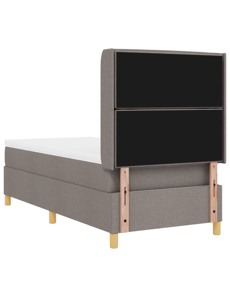 Letto a Contenitore con Materasso e LED Tortora 90x190 cm Tessuto