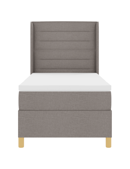 Letto a Contenitore con Materasso e LED Tortora 90x190 cm Tessuto