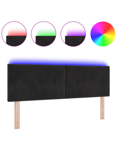 Testiera LED con luci a strisce a LED Nero 160 cm Poliestere 2