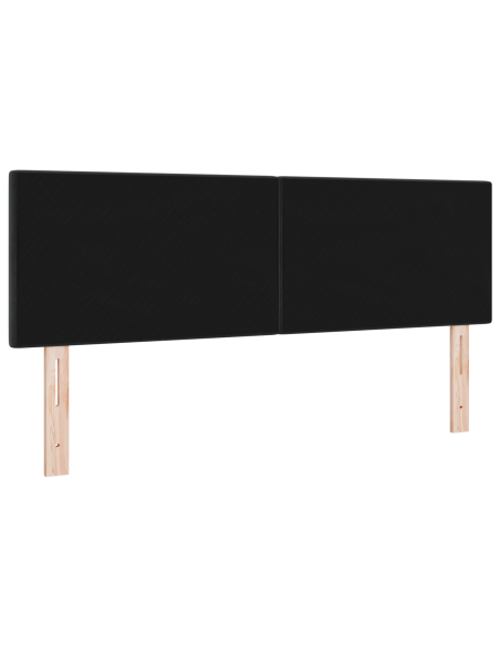 Testata Letto LED Bottoni Trapuntati Nera 80 cm Velluto