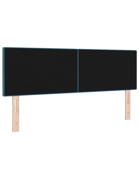 Testata LED  con bottoni trapuntata Blu Scuro 80 cm Velluto