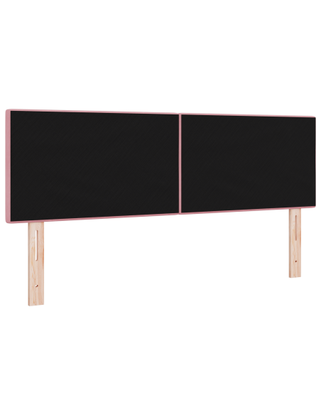 Testata LED  con bottoni trapuntati Rosa 80 cm in velluto